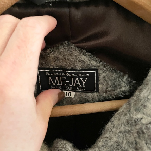 Vintage Women’s Coat Jacket Button down Wool Alpaca Mohair Gray Textured Sz 10 - Picture 4 of 9